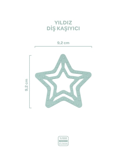 Silikon Diş Kaşıyıcı Yıldız Spring Yeşil