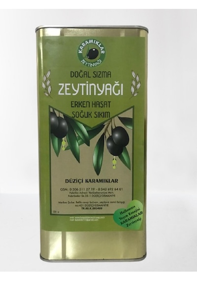 Düziçi Karamıklar Erken Hasat Soğuk Sıkım Sızma Zeytinyağı 5 L