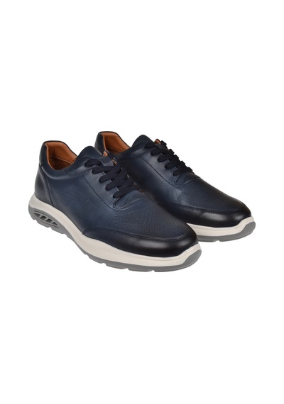 Pullman Hakiki Deri Erkek Spor Ayakkabı Sneaker Mod-5825 Lacivert