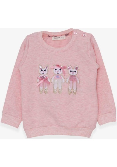 Breeze Kız Çocuk Sweatshirt Sevimli Hayvancıklar Baskılı 1.5-5 Yaş, Somon Melanj-somon Melanj Somon Melanj Breeze Kız Çocuk Sweatshirt Sevimli Hayvancıklar Baskılı 1.5-5 Yaş, Somon Melanj-somon Melanj Somon Melanj