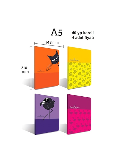 Look Pp Kapak Dikişli 40 Yp. Kareli 4lü Set Karışık