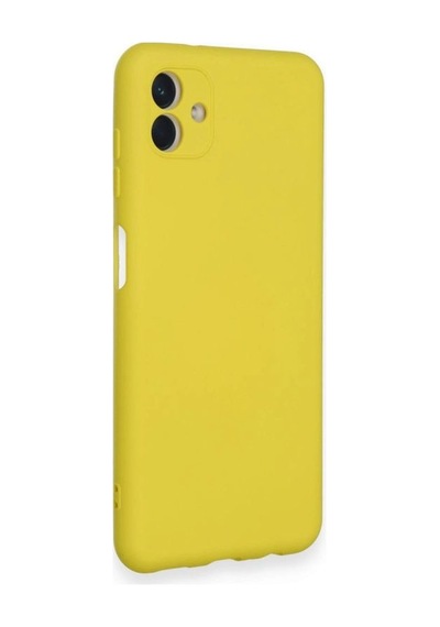 Samsung Galaxy A04 Kılıf Nano İçi Kadife Silikon - Sarı