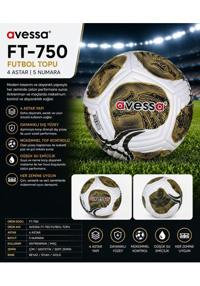 Avessa Ft-750 Futbol Topu 4 Astar Kahverengi