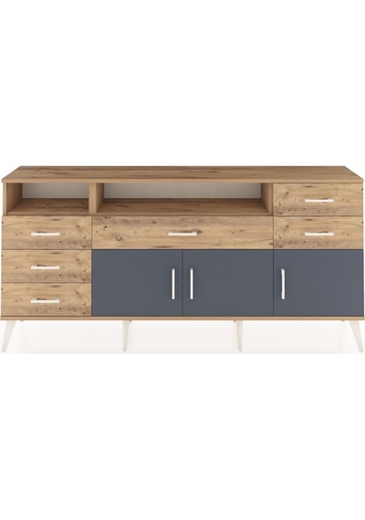Arges Konsol 3 Raflı 6 Çekmeceli 3 Kapaklı 176x30x83 Çam-antrasit/çam Antrasit/çam Arges Konsol 3 Raflı 6 Çekmeceli 3 Kapaklı 176x30x83 Çam-antrasit/çam Antrasit/çam