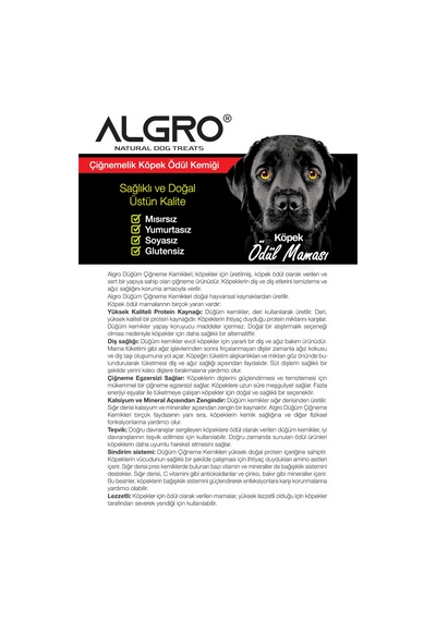 Algro Tavuklu Beyaz Düğüm Kemik Jumbo Boy Sığır Derisi 36 CM 230 G