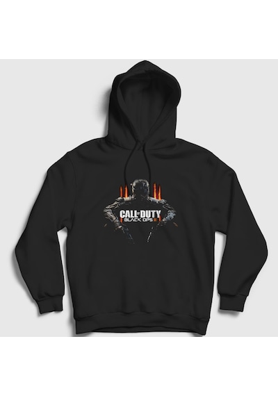 Presmono Unisex Bo Call Of Duty Kapüşonlu Sweatshirt Siyah