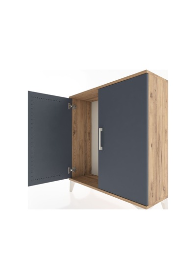 Arges Şifonyer 2 Raflı 2 Kapaklı 88x30x96 Çam-antrasit Atlas Çam