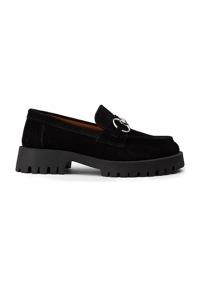 Deery Kadın Hakiki Süet Siyah Tokalı Loafer - 02037zsyhc01