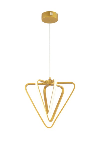 Üçgen 3'lü Oturma Odası Led Avize 2441-s71-4u-gy Gold