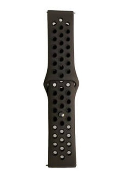 Samsung Galaxy Uyumlu  Watch 46mm 22mm Krd-02 Silikon Kordon - Siyah-kahverengi