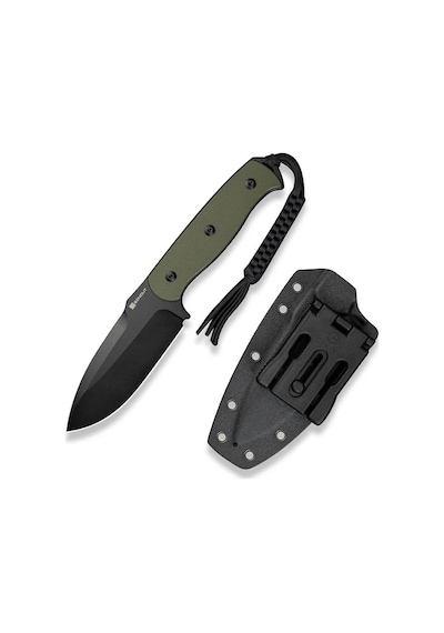 Sencut Toxodon Fixed Blade Knife G10 Od Green Handle Black Blade Kamp Bıçak Yeşil