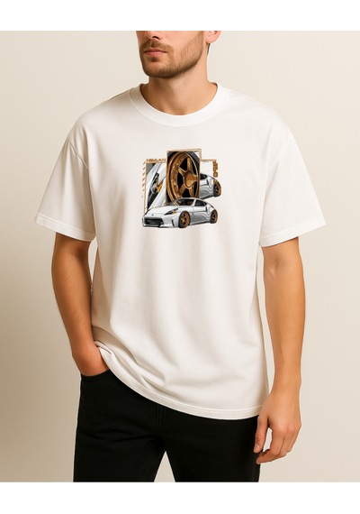 350z Baskılı T-shirt Beyaz