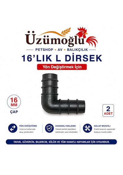 16 Lık Otomatik Suluk Seti Tavuk, Güvercin, Bıldırcın Ve Tüm Kanatlı Hayvanlar İçin Depodan Otomatik Suluk Kurulum Seti Panç, Vana, Conta, Tapa, T Aparat, L Dirsek