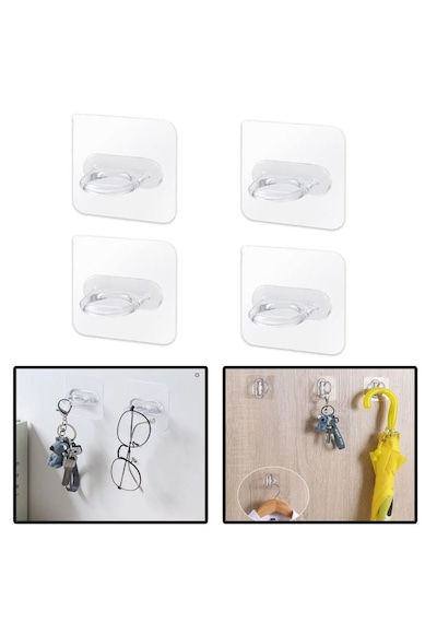 Yapışkanlı Yüzük Eşya Tutucu Banyo ,mutfak Askılığı Al4759 4 Adet