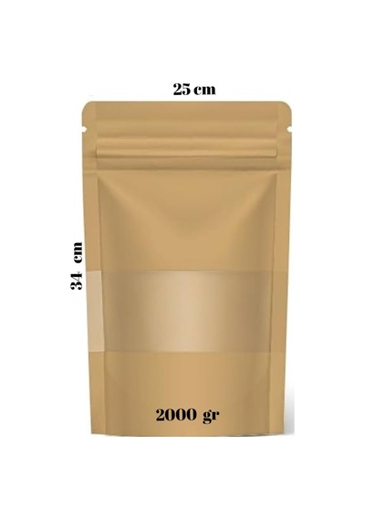 Kraft Pencereli Doypack 50'li 25 x 34 CM