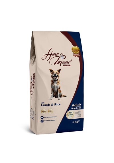 How Meow Yetişkin Köpek Kuru Maması Kuzulu Ve Pirinçli 3 KG