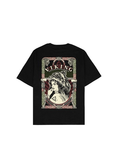 Adrift Viking Siyah Oversize Unisex T-shirt Siyah