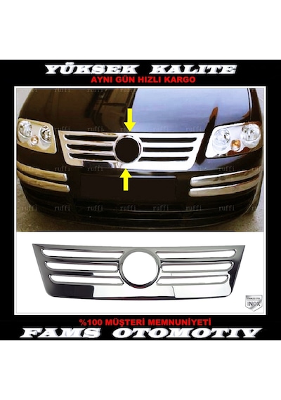 Vw Caddy Krom Ön Panjur 1 Prç. 2004-2007 P.Çelik Formlu