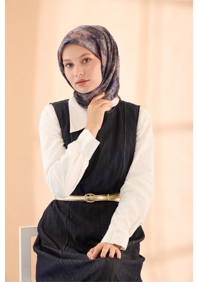Silk Home Soft Eşarp 73095-17 Eski Lavanta, Lacivert, Soğan Kabuğu, Gri