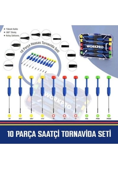 10 Parça Hassas Manyetik Tornavida Seti İle Profesyonel