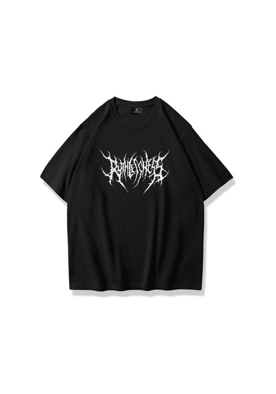 Startmore Unisex Gothic Ruthless Tshirt Beyaz Siyah
