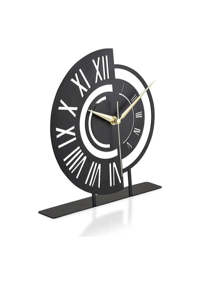 Ruota Siyah Metal Dekoratif Masa Üstü Saati 25x23cm Mms-m Diğer