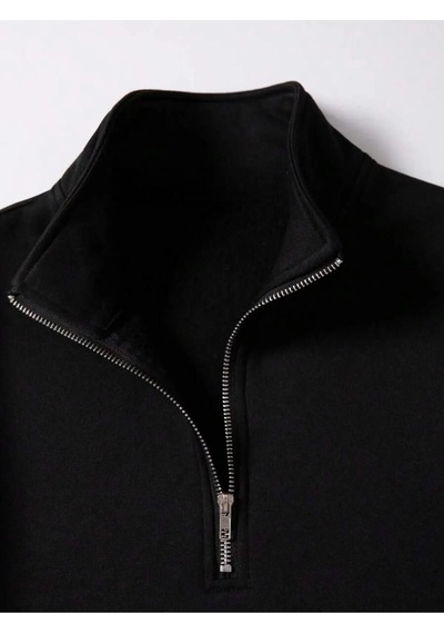 Altamira Unisex Dik Yaka Yarım Fermuarlı Oversize Sweatshirt 001