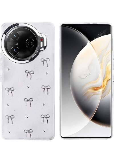 Tecno Camon 30 Pro 5g Kılıf Airbag Tasarımlı Simli Şeffaf Zore Kutup Kapak