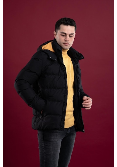 Slimfit Kapşonlu Astarlı Erkek Şişme Puffer Mont 001