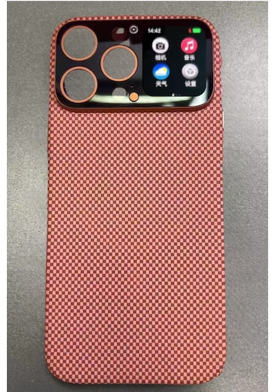 W8 Oled Dokunmatik Akıllı Ekranlı Apple Uyumlu iPhone 15 Pro Max İnce Karbon Cep Telefonu Kılıfı