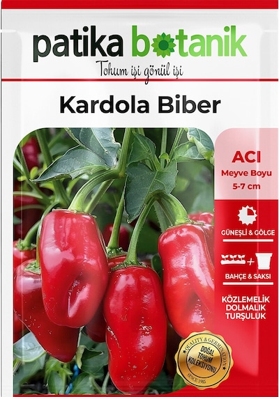 Patika Botanik 200 Adet Kardola Biber Tohumu Mini Kapya