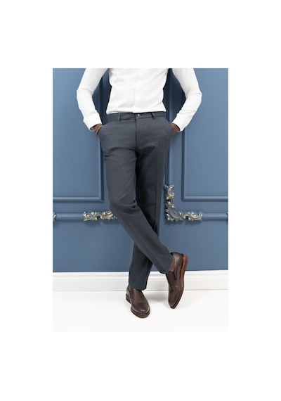 Notra Regular Fit Pamuklu Dokulu Kışlık Gabardin Pantolon Lacivert