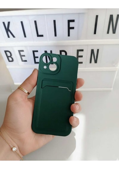 Apple Uyumlu iPhone 13 / 14  Kartlıklı Kılıf Modeli Yeşil