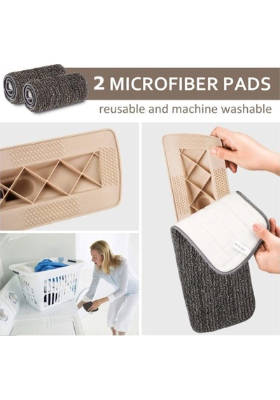 Pazariz Sprey Mop Microfiber Bezli Deterjan Hazneli Paspas Tablet Mop