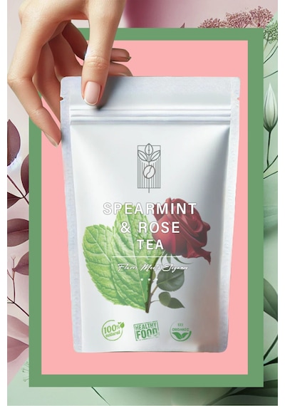 Premium Rose & Spearmint Tea 75g, Özel Harman Gül Ve Kıvırcık Nane Çayı