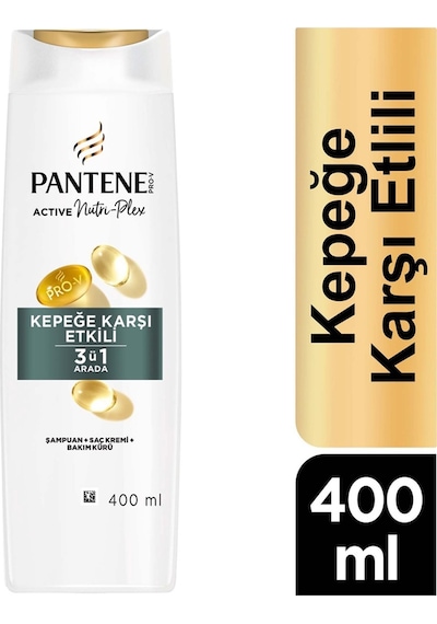 Pantene Kepeğe Karşı Etkili Şampuan 3'ü 1 Arada 400 Ml Beyaz