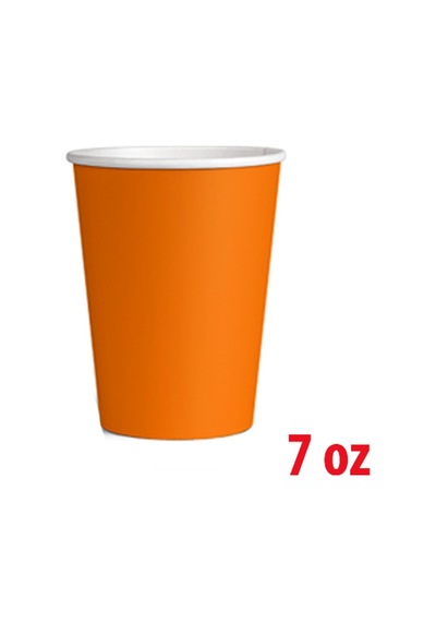 4 Paket 7 Oz Karton Bardak Turuncu 8'li - Parti Bardağı