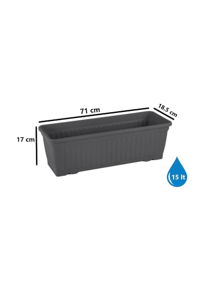 Omnipazar So-kmb3 Kemer Balkon Saksı 15 Litre No 3 Antrasit 116
