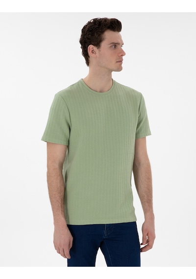 Pierre Cardin Erkek Açık Haki Tişört 50302581-vr183 Açık Haki