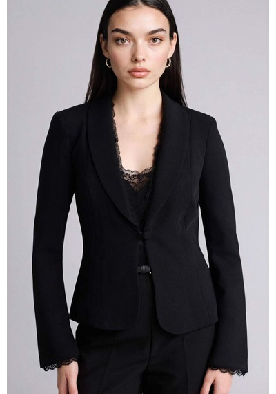 Defacto Fıtted Krep Blazer Ceket G7816ax26spbk81 Siyah-bk81