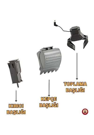 Oyuncak Uzaktan Kumandalı Şarjlı Buharlı Ekskavatör 3 Başlıklı Led Işıklı Sesli 360 Dönen Paletli İş Makinesi Sarı