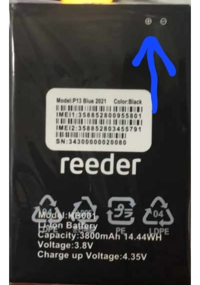 Reeder P13 Blue 2021 2022 Batarya Pil 3800mah