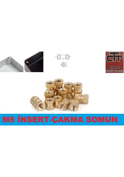 M5 Insert Çakma Somun-Iç Somun- Prinç Somun 24 Adet
