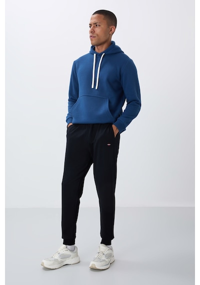 Tommy Life Lacivert Klasik Cepli Standart Kalıp Manşetli Erkek Eşofman Alt - 84652 Lacivert