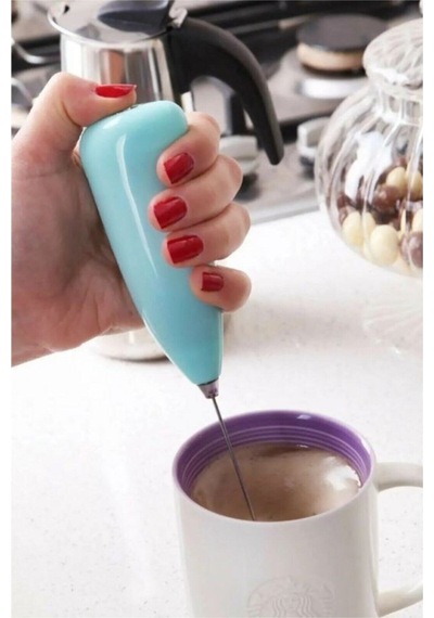 Mavi Pilli Mini Mixer Kahve Süt Köpürtücü Karıştırıcı Plastik Diğer