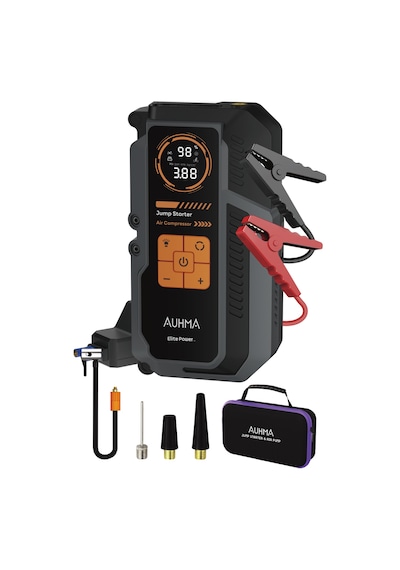 Auhma A9944 Araç Takviye Cihazı & Hava Kompresörü 16000mah Powerbankli 150 Psı Akıllı Akü Booster Ta