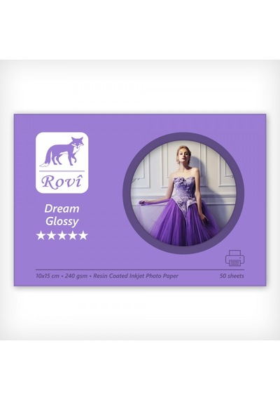 Rovi Dream Parlak / Satin Fotoğraf Kağıdı - 240Gsm - 50 Adet 10 x 15 - Parlak Glossy