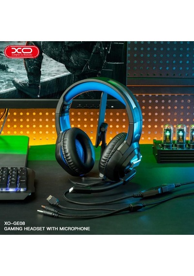 Ge08 Kulak Üstü Kablolu Rgb Işıklı Mikrofonlu Gaming Oyuncu Kulaklığı - 2 Metre - Hi-fis