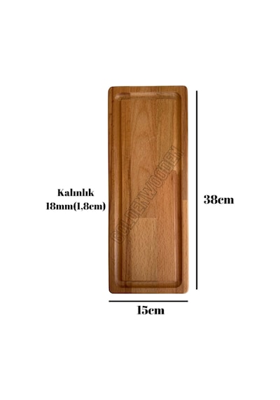Doğal Ahşap Sunum Tabağı Dikdörtgen Ahşap Sunumluk Kayın/gürgen Boy:38cm En:15cm