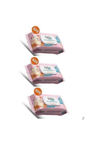 Reflex Care Evcil Hayvanlar İçin Çok Amaçlı Hijyenik Temizleme Havlusu, 50'li X 3 Paket
